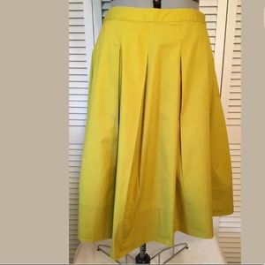 Talbots Petites 12P Skirt Pleated Chartreuse
